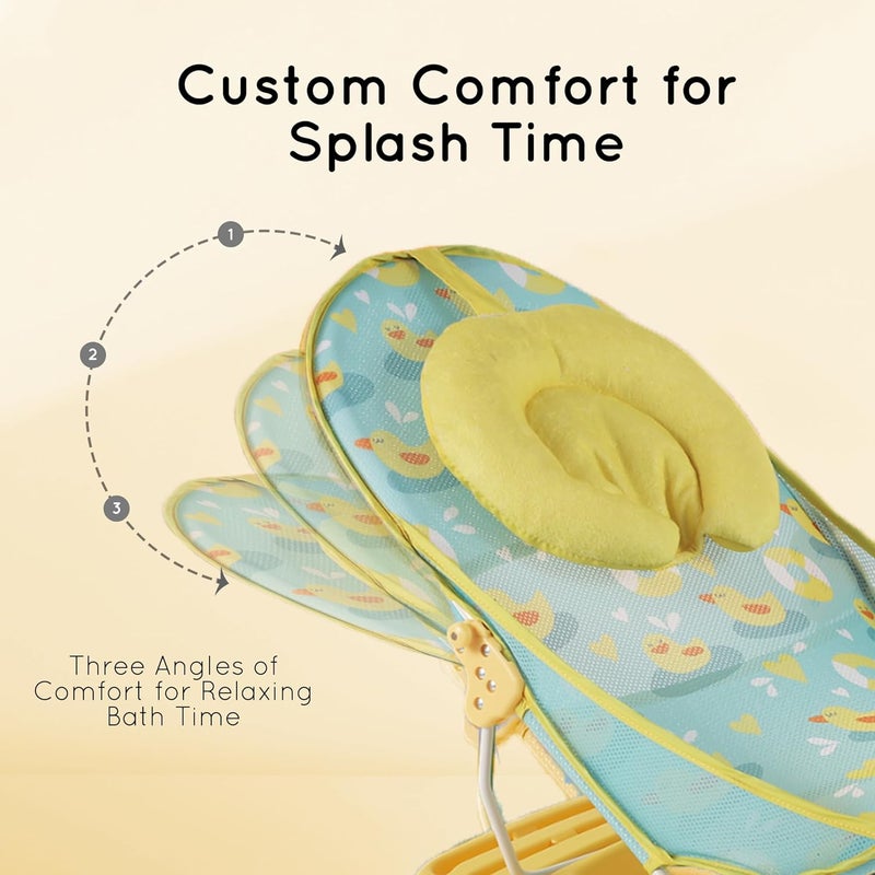 Nuluv Premium Baby Bather - Foldable Bath Chair for Newborns and Infants (Sunshine) - Image 5